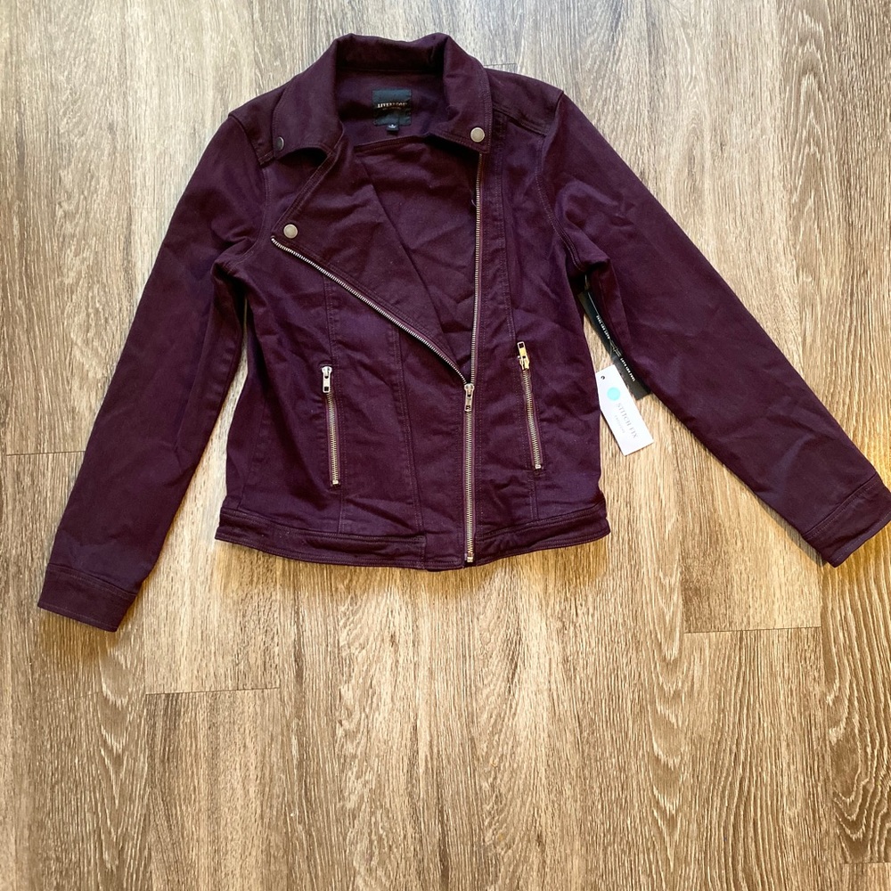 Liverpool coated denim Moto jacket